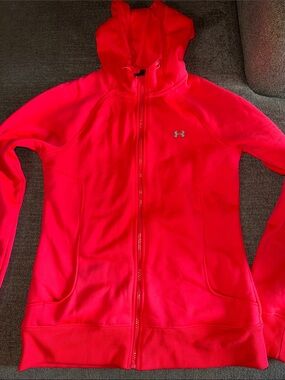 Under Armour Bright Pink/ coral Zip-Up Hoodie